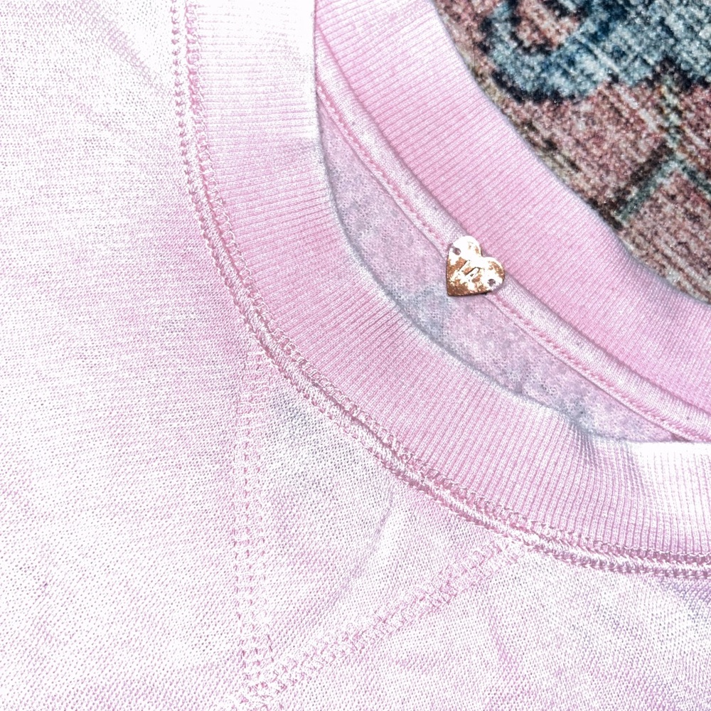 pink heart cozy pj/cropped fuzzy crewneck size S
